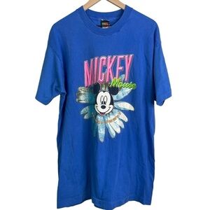 Vintage Mickey Unlimited Women’s Single Stitch Flower Power Mickey T-shirt